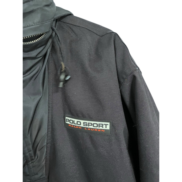 Polo Sport Ralph Lauren Sportsman Vintage 90s Anorak Black Jacket Med Embroider - Picture 8 of 12